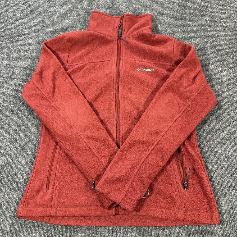 Columbia Jacket Womens Medium Red Fleece Full Zip Interchange Outdoor Warm